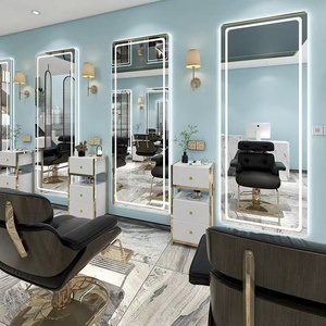 Estación de Salón de Belleza de Diseño Único e Irregular, Muebles Modernos para Peluquería, Espejos LED Profesionales para Barbería - Product Image 5