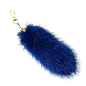 Moda Faux Fox Tail llavero Wolf Tail Fur Tassel Bag Tag negro y marrón Charm Keyring Pom Holder Correa Cadena Regalos - Product Image 2