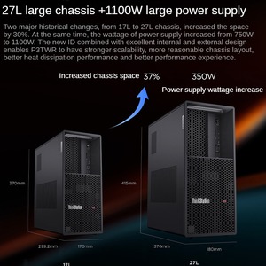 En stock, station de travail graphique Lenovo Thinkstation P3 Tower, processeurs Intel Core I5/i7/<span class=keywords><strong>i9</strong></span> 13e/14e génération, ordinateur de bureau pour concepteurs - Product Image 4