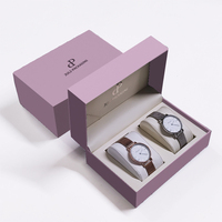 Boîte d'oreiller de montre en cuir Pu, prix le plus bas, boîte de montre rose double