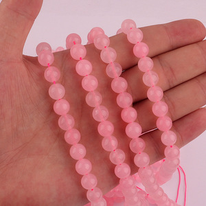 Groothandel 6mm-10mm roze ronde kristallen kralen accessoires natuurlijke steen losse kralen voor het maken van sieraden - Product Image 3