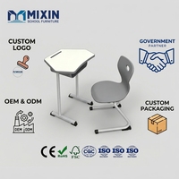 Meubles scolaires du Moyen-Orient, ensemble de bureau et de chaises scolaires individuels pour les élèves, table hexagonale et chaise pour salle de classe, prix d'usine