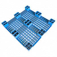 Palette en plastique à neuf pattes en HDPE, format standard, à grille, pour chariot élévateur quatre voies, empilable, pour entrepôt et logistique, renforcée en acier, haute résistance