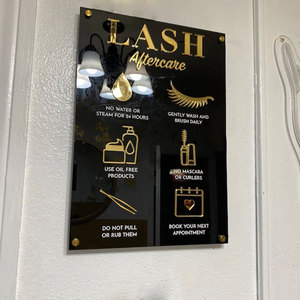 Signe 3D personnalisé de conseil après soin des ongles cils Signe acrylique Signe d'esthétique de salon de beauté - Product Image 6