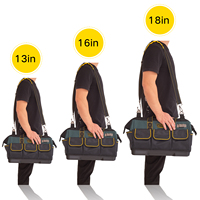 Sac fourre-tout multi-poches à fond en Pe Oem 20 pouces, sac de rangement de grande capacité pour les électricien, sac à outils