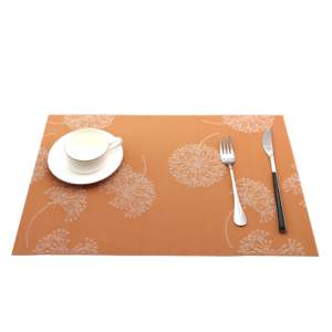 Eco-friendly Jacquard Woven <b>Faux</b> <b>Leather</b> Rectangular Table Mat PVC <b>Placemat</b> with Drain Classic Wholesale for Wedding Pads - Product Image 1