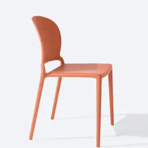เก้าอี้ผ้าใบโพลีโพรพีลีนพลาสติกวางซ้อนกันได้,เก้าอี้สำหรับร้านอาหารและคาเฟ่ดีไซน์ทันสมัยสไตล์นอร์ดิกใช้งานได้หลากหลายสีสัน