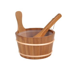 Louches en bois 4L au design moderne et seau de spa pour les raccords de salle de sauna à vapeur sèche avec poêle à sauna et panneau de commande - Product Image 2