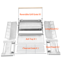Barbecue pliant WELAND en acier inoxydable avec grille et poignée pliable, portable pour le camping, la randonnée, les fêtes et l'usage domestique