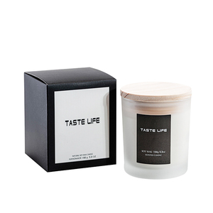 Candle Jars Candle Jars For Custom Logo Printing 4/8/10/12/16 Oz Container Frosted Glass Candle Jars With Wood Bamboo Metal Lid Box For Candle Making