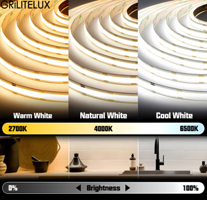 COB Strip <b>Light</b> Tunable White 2700K-6000K DC12V DC24V Ra90 Short Cut 8mm PCB for Hotel Lighting - Product Image 5