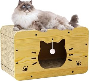 Casa de diseño de madera para gatos, casa barata para interiores para gatos con tablero para rascar a la <span class=keywords><strong>venta</strong></span> - Product Image 1