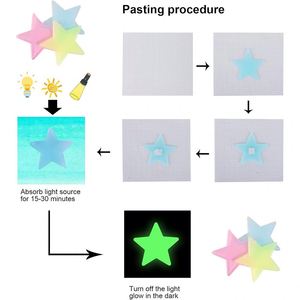 100 pièces/ensemble d'autocollants muraux en plastique fluorescent en forme d'étoiles lumineuses pour la décoration de plafond et de murs lors de fêtes et festivals - Product Image 3