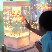 Aquarium sensoriel LED Flyfirm avec bulles et 12 poissons artificiels, idéal pour l'éclairage d'ambiance, l'autisme et la thérapie sensorielle pour le TDAH