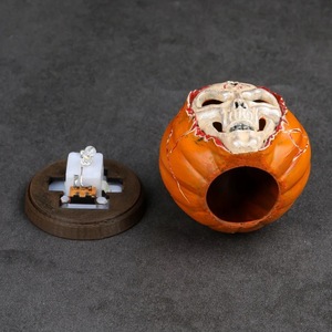 Glowing Pumpkin Skull Resin <b>Craft</b> Halloween Decorative Statue Indoor Battery Powered Home Decoration Gift - Product Image 2