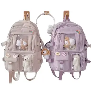 2024 Wholesale Cute Kids School Backpack Multiple Styles Children Backpack With Bear Hanging Piece