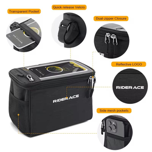 RIDERACE Sac <span class=keywords><strong>de</strong></span> <span class=keywords><strong>guidon</strong></span> <span class=keywords><strong>de</strong></span> vélo avec écran tactile Portable Multifonctionnel <span class=keywords><strong>Gravel</strong></span> Bike Frame Front Bag Road Cycling Accessories - Product Image 2