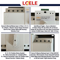Commutateur de transfert automatique (ATS) double alimentation LCELE 63A-125A 2P 220V Classe CB Système solaire Capacité de coupure 10kA Industriel IP54