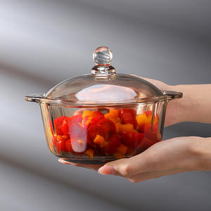 Cazuela <span class=keywords><strong>de</strong></span> vidrio, <span class=keywords><strong>olla</strong></span> <span class=keywords><strong>de</strong></span> vidrio con tapa, fideos instantáneos marrones gruesos, tazón <span class=keywords><strong>de</strong></span> sopa, tazón <span class=keywords><strong>de</strong></span> frutas y verduras - Product Image 2
