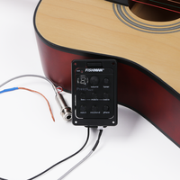 301 Préamplificateur Acoustique pour Guitare, Micro Guitare Piézo, Égaliseur Numérique avec Accordeur, Système Noir