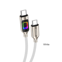 Câble de charge rapide JOKADE PD100W Type-C vers Type-C, lumière colorée, nylon tressé, alliage de zinc, 1 m, cordon de synchronisation de données