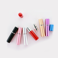 Flacons de parfum rechargeables miniatures ronds rouges, roses, noirs, dorés, argentés de 5 ml, atomiseur en aluminium, petits flacons de parfum en verre de 10 ml avec vaporisateur