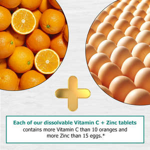 Private Label Vitamin C and Zinc Tablets with Vitamin C Naturally Colored with No Fillers Powerful 1000mg Per Effervescent - Product Image 4