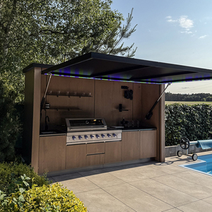 <span class=keywords><strong>Cucina</strong></span> da Esterno Moderna di Lusso in Lega di Alluminio con Isola e Lavello, Arredamento Modulare Completo - Product Image 4