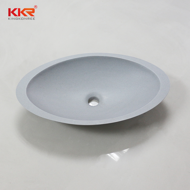 Style européen Solide Surface Meuble De Table En Forme de Coquille Pierre Double Vasque Lavabo Vanité Lavabo