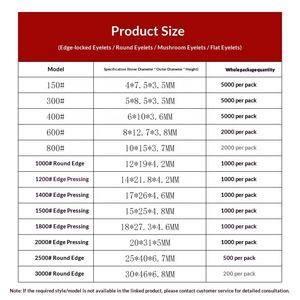 Œillets décoratifs ronds en cuivre à bord métallique, vente directe usine, pour bâches, abat-jour, sacs de frappe et vêtements - Product Image 4