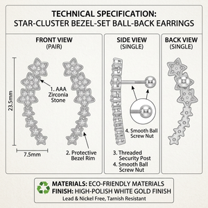 Clous <span class=keywords><strong>d</strong></span>'oreilles ronds minimalistes élégants en oxyde de zirconium avec verrouillage de sécurité, <span class=keywords><strong>bijoux</strong></span> de piercing miniatures plaqués rhodium pour hélix et lobe, cadeau pour filles - Product Image 4