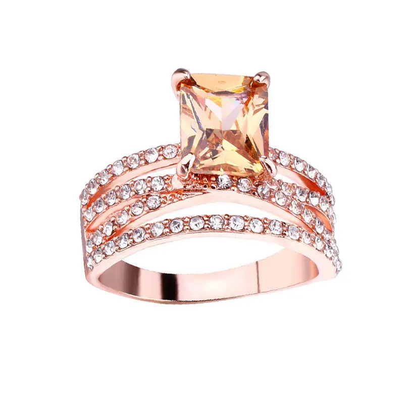 2024 alla moda personale, unico nel suo genere, anelli quadrati placcati in oro, anelli di diamanti,