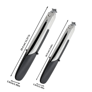 9" and 11" Stainless Steel Silicone Nylon Food Cooking <strong>Tongs</strong> Chef <strong>Barbeque</strong> Kitchen <strong>Tong</strong> with Locking - Product Image 2