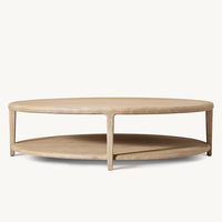 Table basse RH GAEL OAK, ronde ou rectangulaire, en bois massif, style scandinave moderne, durable, table de salon de luxe