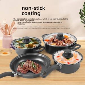 <span class=keywords><strong>Ensemble</strong></span> de 13 ustensiles de cuisine antiadhésifs de qualité supérieure pour l'extérieur, accessoires de cuisine, marmite noire en fonte - Product Image 2