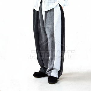 Men's High Casual Mid Waist Plain Dyed Waterproof Breathable Eco-Friendly Loose Fit Drawstring Straight Jogger Pants Street - Product Image 1