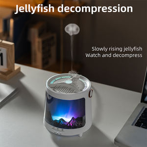 Diffuseur d'aromathérapie 3D avec simulation de flamme, 300 ml, 7 couleurs RGB, lumière Aurora, télécommande pour la maison, le bureau - Product Image 5