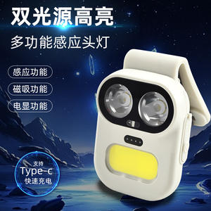 Linterna frontal con sensor tipo ojo de gato M6, recargable, magnética, con luz COB, para senderismo y camping, con carga rápida tipo C - Product Image 1