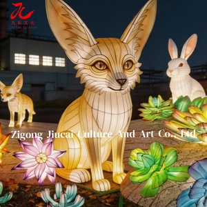 Lanterne géante personnalisée en forme de renard <span class=keywords><strong>Fennec</strong></span>, artisanat traditionnel de Zigong, faite à la main, étanche, durable, lanterne animale, pour la remise des diplômes, Diwali, Ramadan - Product Image 5