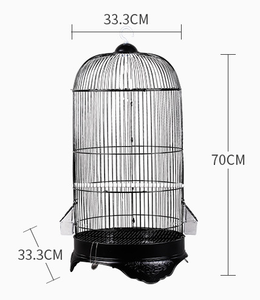 Toptan benzersiz tarzı demir Metal yuvarlak kanarya kuş kafesi ofis ev bahçe için kapalı açık papağan kafesleri satılık - Product Image 3