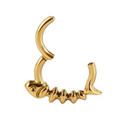 Anneau de nez classique en titane ASTM F136 avec zircon et or, pavé, torsadé, segment articulé, clicker 16G 18G pour piercing corporel - Vente en gros