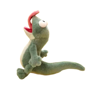 Peluche verte en forme de lézard parlant - Peluche super douce pour soulager le stress, design abstrait et amusant - Product Image 6