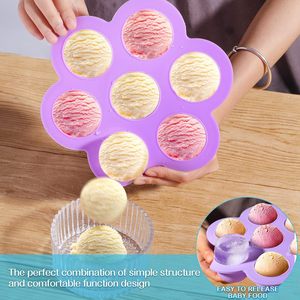 Bac congélateur en silicone pour aliments pour bébés Morsure d'œuf <span class=keywords><strong>maison</strong></span> avec couvercle à clipser Stockage empilable et réutilisable pour aliments pour bébés - Product Image 4