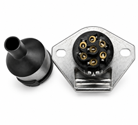 Connecteur électrique métallique rond robuste à 7 broches pour remorque, 12V 24V, pièces pour camions et semi-remorques