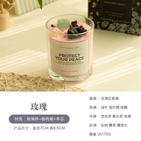 Bougies d'aromathérapie en cire de soja en gros, haut de gamme, faites à la main, avec pierres de cristal, modernes, pour fêtes, anniversaires, y compris la Saint-Valentin