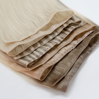 Luxsea Cheveux Humains Remy, Trame Effilée Décolorée Double Drawn, Micro-Link Invisible en PU, Cheveux Vierges Européens Russes pour Salon