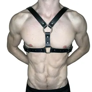 Fetish Gay Leather Chest Men Harness Adjustable Sexual Body Bondage Cage Belts Rave Gay Clothing for Adult Sex