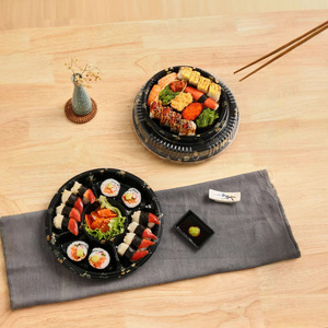 Emballage sous blister, plateau rond pour salade de fruits jetable, plateau à sushi, plateau de banquet, grande boîte à bonbons - Product Image 1