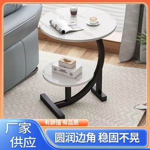 Creative Double Layer Coffee <b>Table</b> 40cm Top 30cm Shelf Storage Side <b>Table</b> For Living Room Sofa Bedside <b>Mini</b> Balcony Use - Product Image 5
