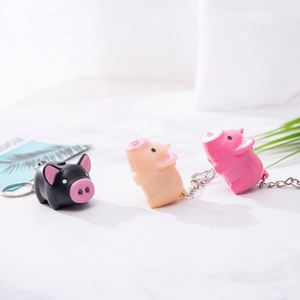 Wholesale BS-027 Manufacturer Cute Mini Cartoon Piggy LED Sound and <b>Light</b> Festive Keychain Creative Gift Pendant Doll - Product Image 5